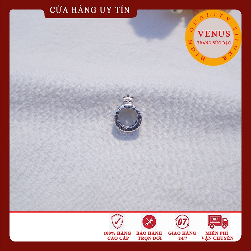 [Hàng cao cấp] Charm bạc 925 hình O rỗng- Mã sản phẩm VENUSOR