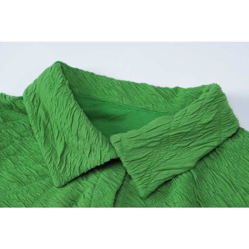 Set Áo Thun Cổ Bẻ Cài Nút Phối Chân Váy Lưng Cao Thời Trang Trẻ Trung Cho Nữ