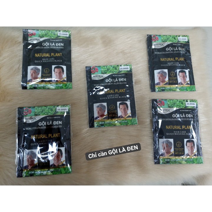 GỘI LÀ ĐEN MATRIX gói 30ml  lên màu đẹp, chuẩn giữ màu lâu phai ,chỉ cần gội không cần nhuộm tiện lợi nhỏ gọn