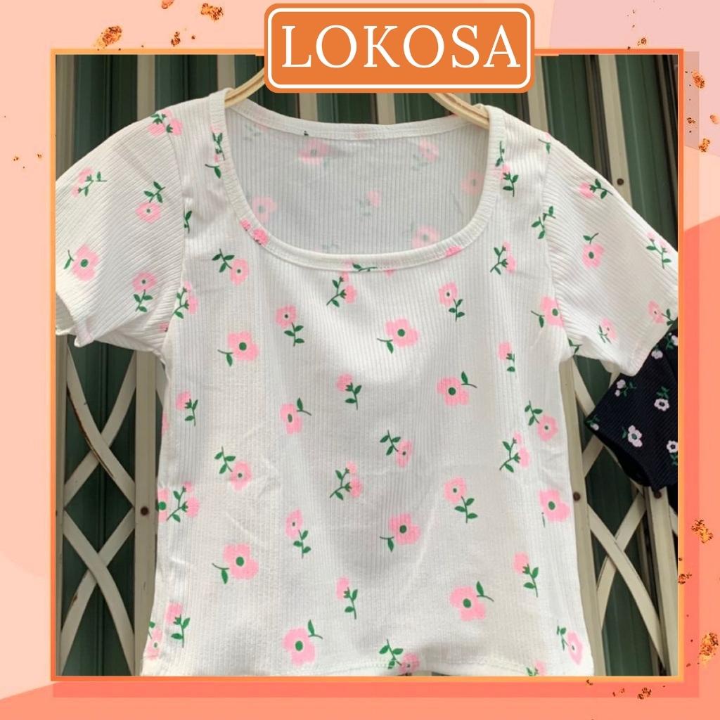 Dây Cột tóc(QUÀ TẶNG) tăm nhiều màu mix với Áo Croptop Ôm LOKOSA Áo Crt Nữ Kiểu Tay Ngắn Sexy AO068 | BigBuy360 - bigbuy360.vn