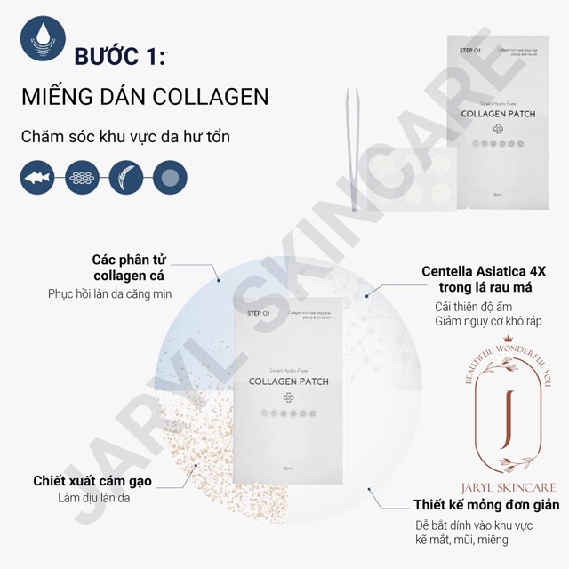 Mặt nạ giấy collagen 2 nước - DERMABELL Smart Hydro Pure Mask Pack - Hộp 10 miếng