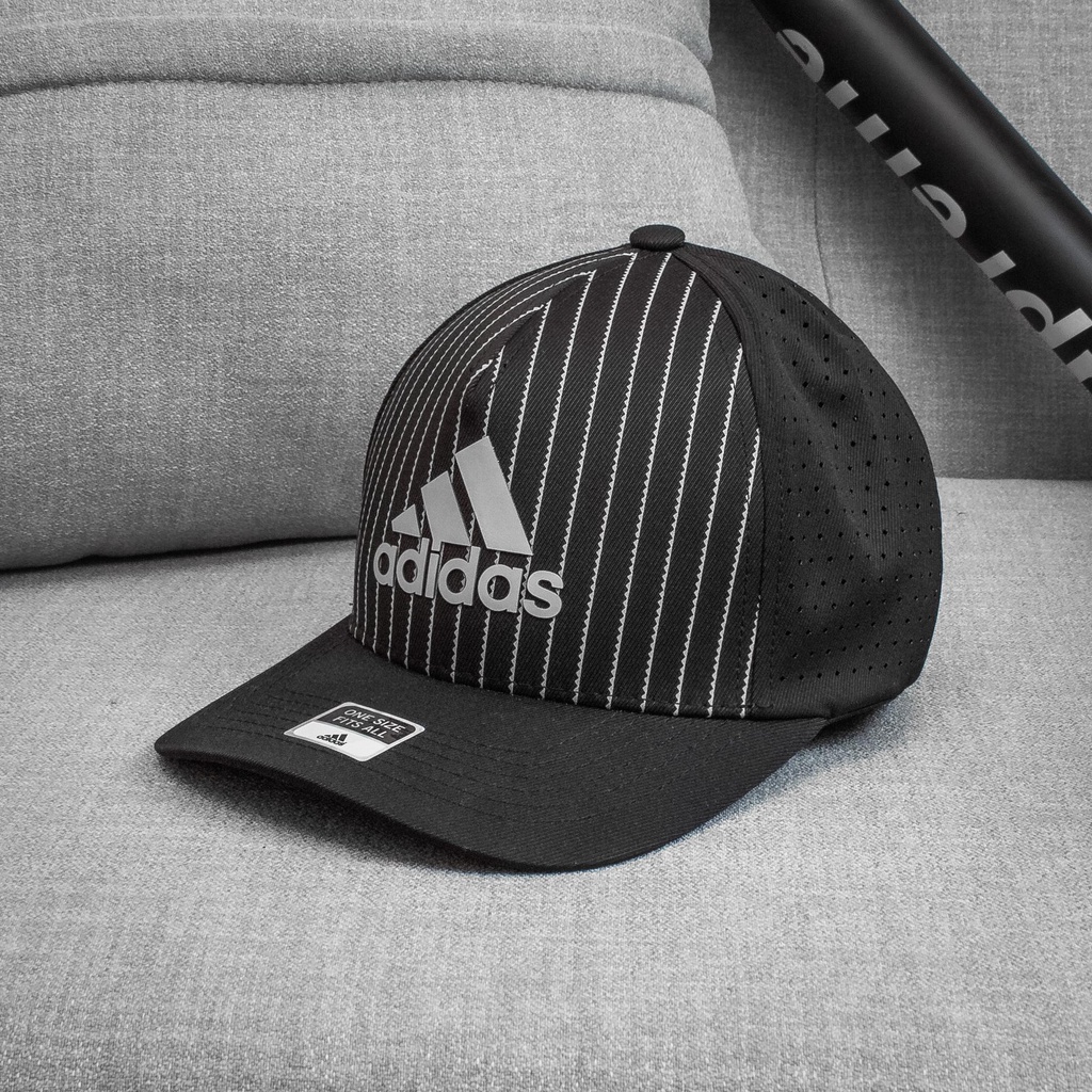 Nón Adidas Trefoil sọc dọc - Đen
