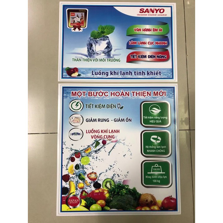 Combo 10 tem dán tủ lanh Sanyo Aqua/ Combo 10 miếng dán tủ lạnh Sanyo Aqua