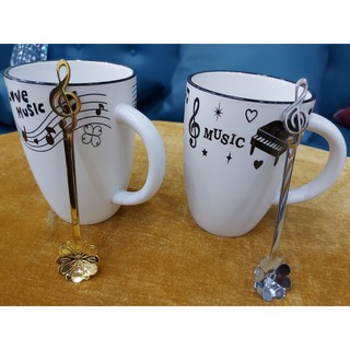 MUỖNG CAFE HỌA TIẾT KHÓA SOL SIÊU XINH nhiều màu lựa chọn