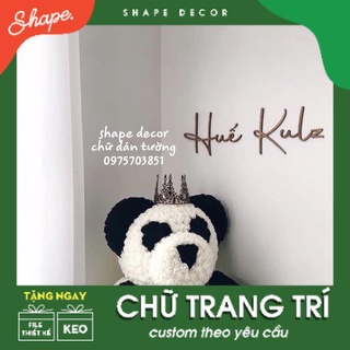 Bộ chữ gỗ vintage dán tường Nhận thay tên shop