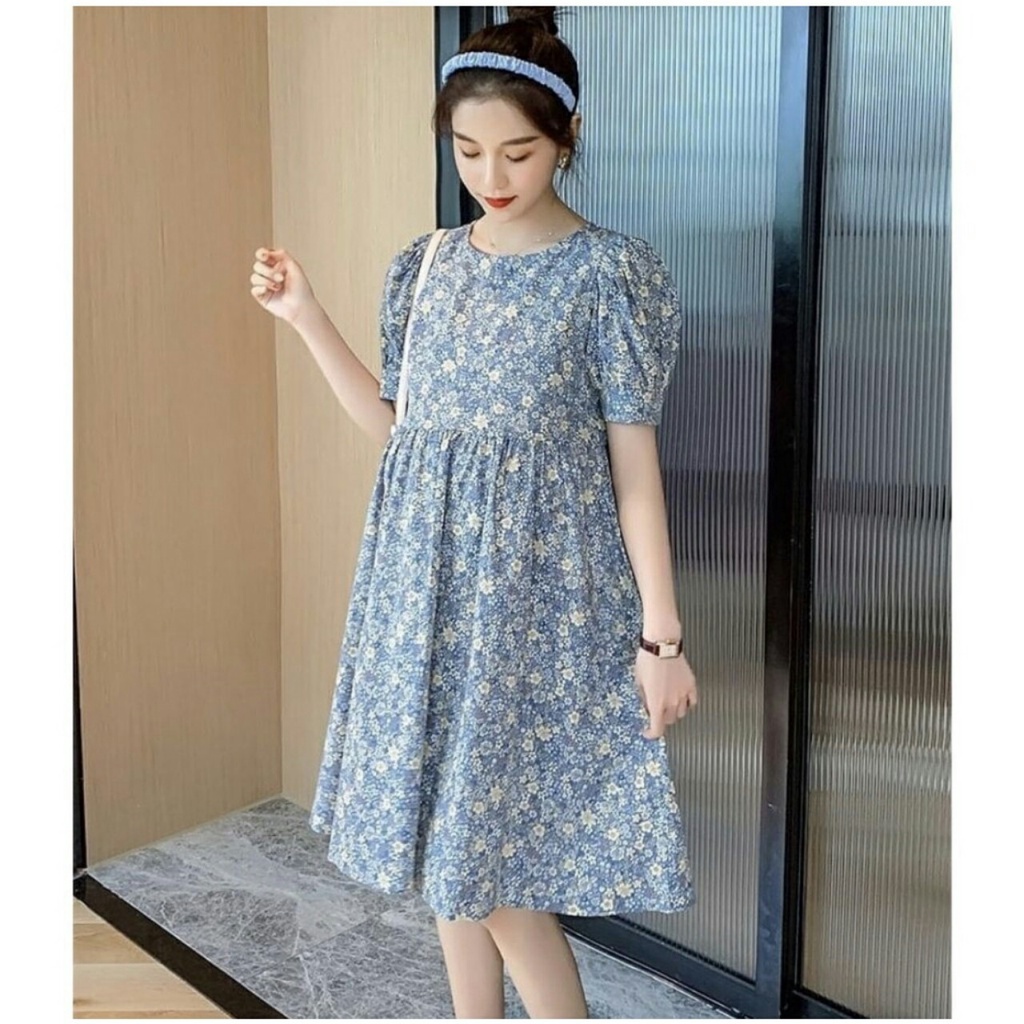Váy Bầu Mùa Hè Hoa nhí Dáng Suông. Đầm Bầu Thiết Kế Công Sở Đi Làm Đi Chơi Dễ Thương A029 Lin Store66