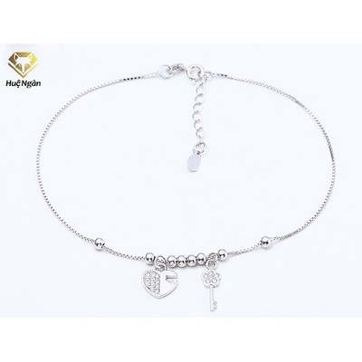 Lắc chân bạc Ý 925 Huệ Ngân -Chìa khóa trái tim RYBJ50078