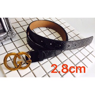 Thắt lưng mặt vàng đồng da họa tiết bản 2.8 cm