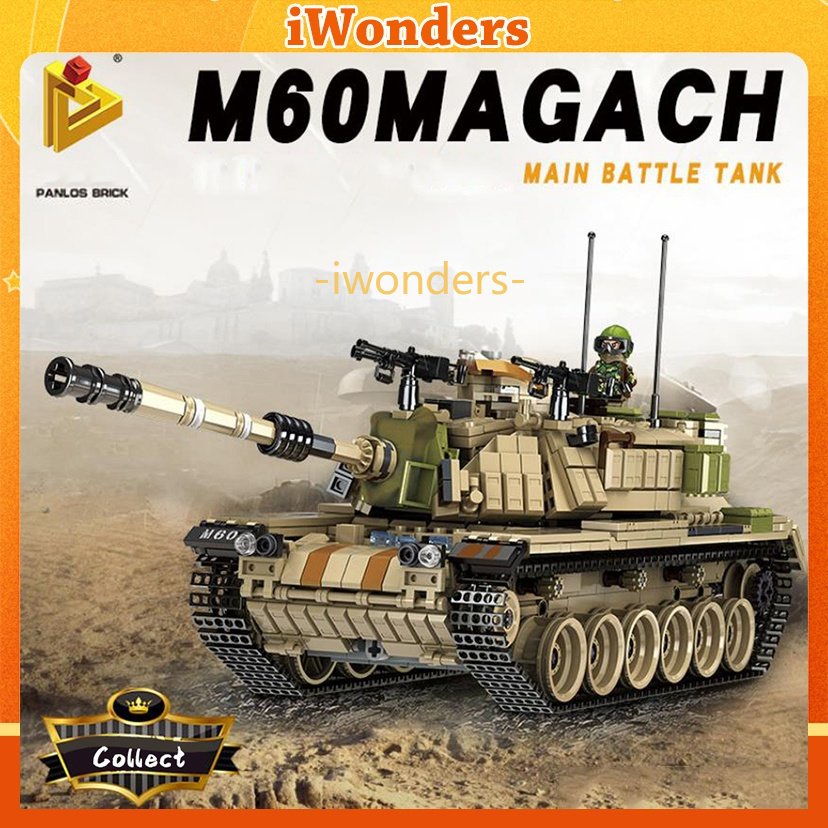Dòng quân sự M60 Magach Xe tăng Chiến đấu Chính Lego Khối xây dựng Vũ khí Người lính Đồ chơi Trẻ em Bộ sưu tập Tự làm Quà tặng bé trai