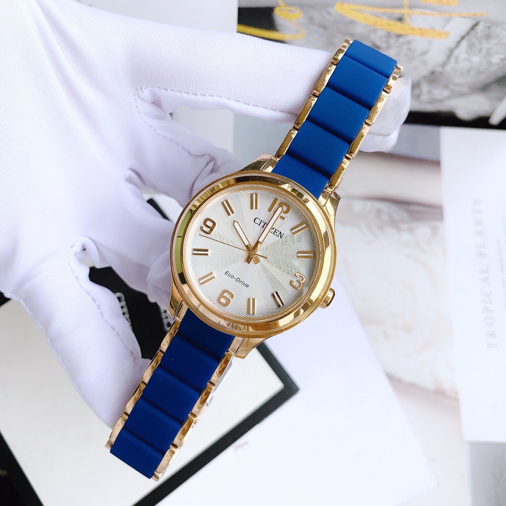 Đồng hồ nữ dây thép Citizen FE7073 71A Blue