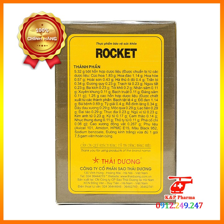 ✅ [CHÍNH HÃNG] Rocket Thái Dương 10 gói | Bổ thận | Tăng cường sức khỏe nam giới