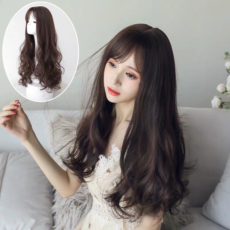 Tóc giả nguyên đầu 2 mái 🙈FREESHIP🙈 Tóc giả nguyên đầu xoăn lơi 2 mái bay, 2201