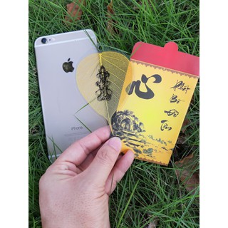 Lá Bồ Đề dát vàng tuổi Tỵ ( ốp điện thoại)