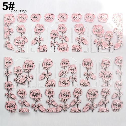 Sticker dán móng nghệ thuật hình hoa 3D đẹp mắt tinh tế