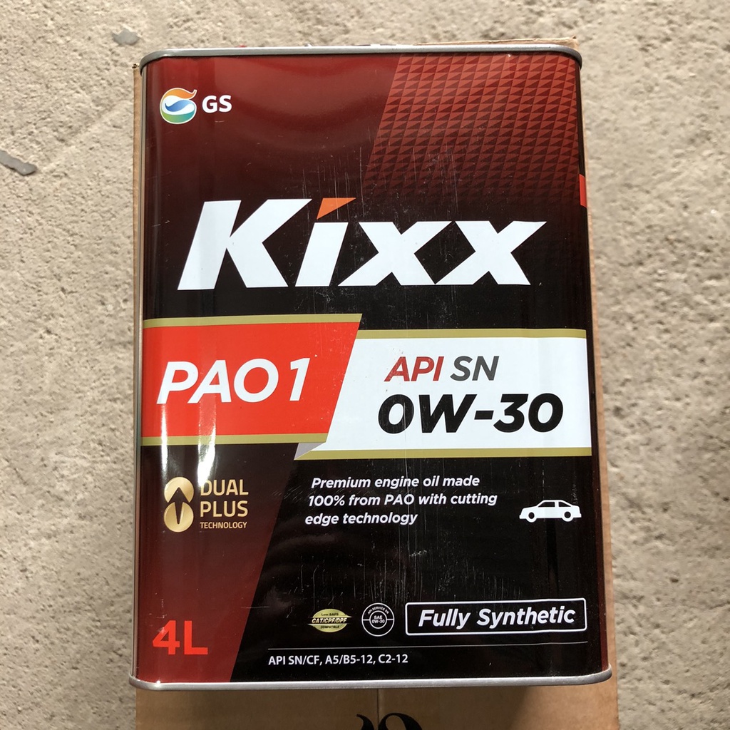 Nhớt ô tô tổng hợp toàn phần Kixx PAO 1 0w30 cho máy xăng và diesel [ 4L ]