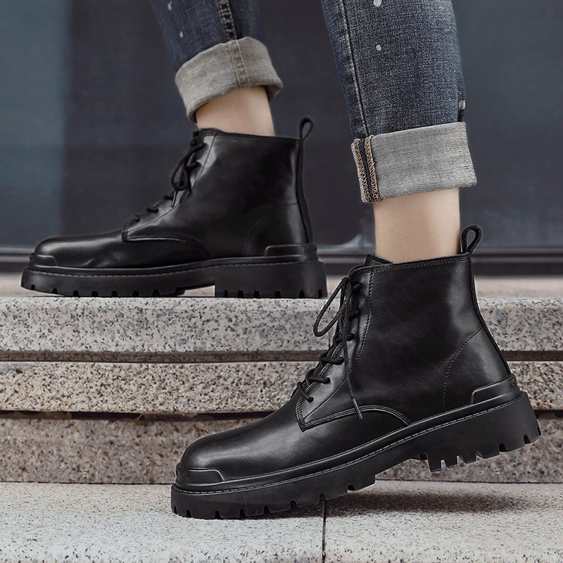 Giày bốt chelsea da cổ cao thời trang dành cho nam