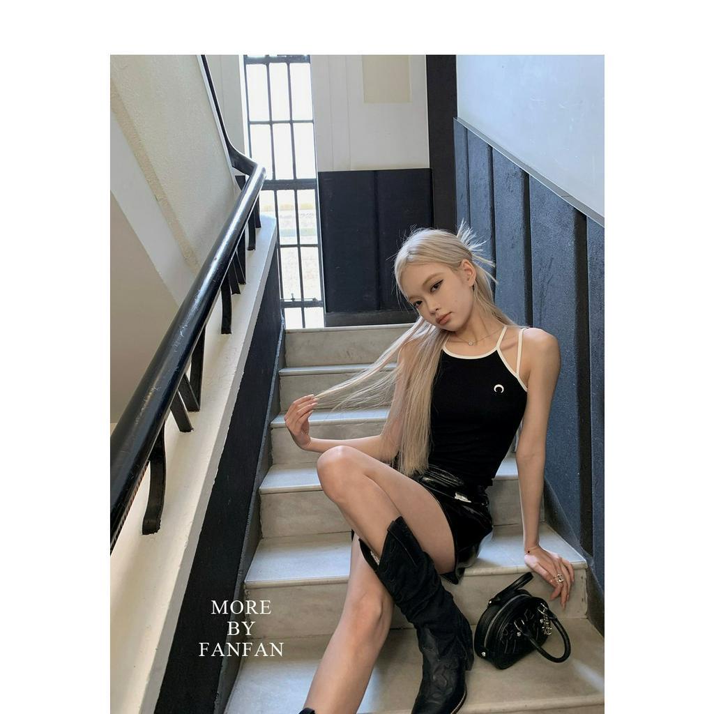 Áo Hai Dây Thêu Họa Tiết Mặt Trăng Thời Trang Mùa Hè Quyến Rũ Cho Nữ