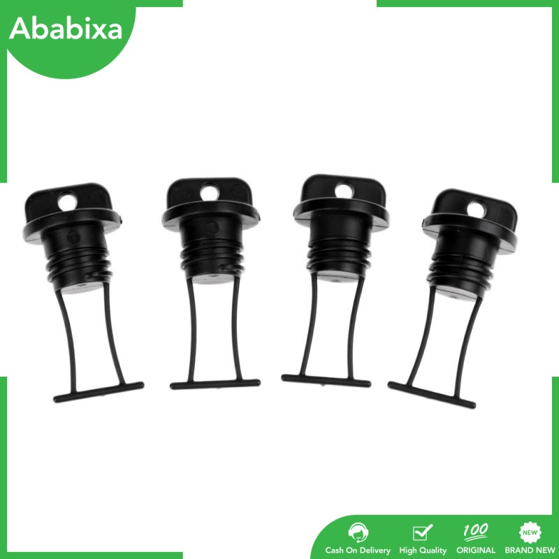 Set 4 Nút Chặn Lỗ Thoát Nước Bằng Nhựa Màu Đen Thông Dụng Cho Thuyền Kayak / Ca Nô