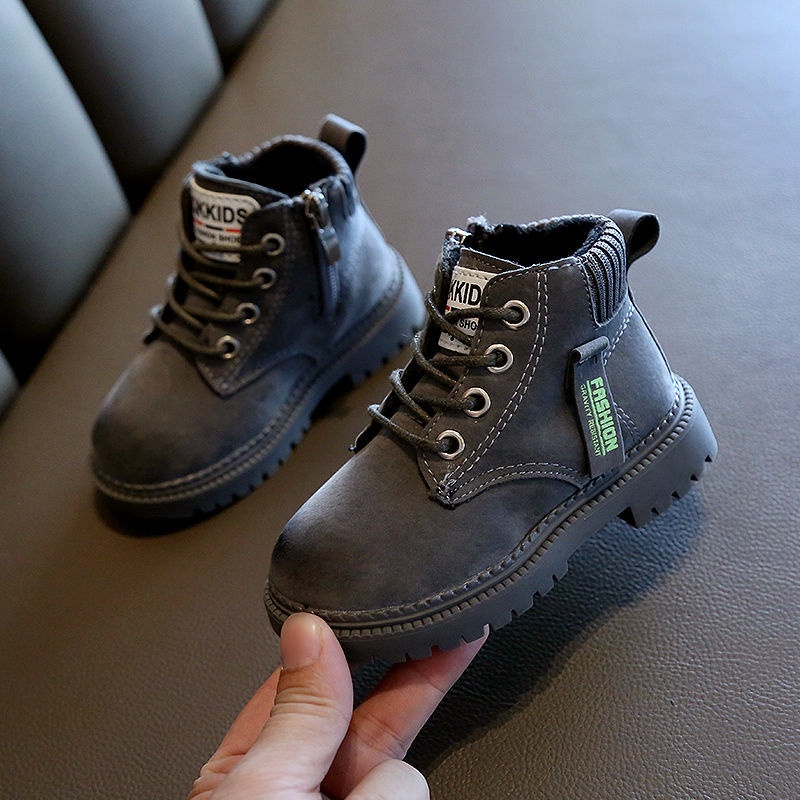 Giày bốt da cổ cao thời trang cho bé