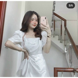 ĐẦM TRẮNG CỔ U VẠT XÉO