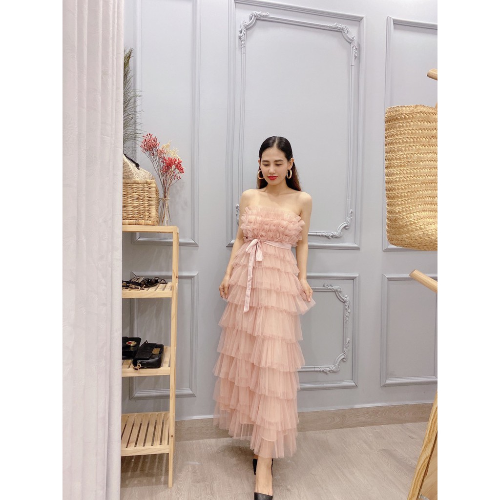 [Mã WASTGO hoàn 10% xu đơn 99k] Đầm dự tiêc sang chảnh xếp tầng Verosa Dress