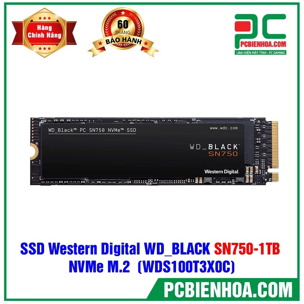 Ổ CỨNG SSD WD_BLACK SN750 1TB NVME M.2 (WDS100T3X0C)