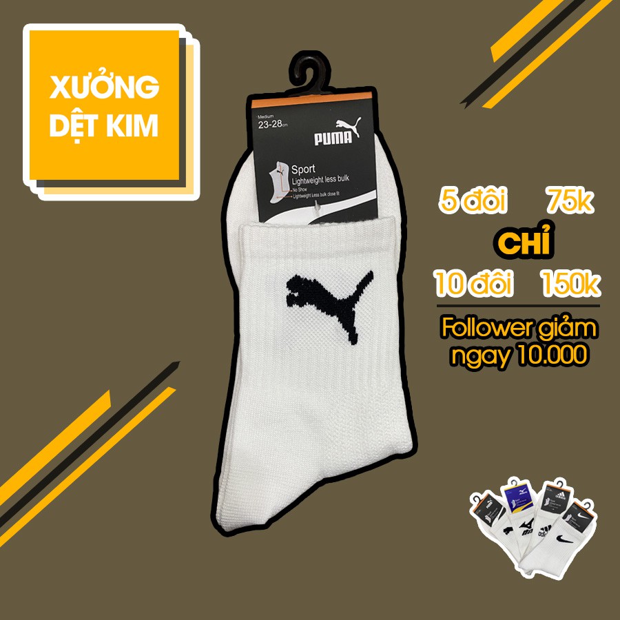 CỔ NGẮN/MỎNG/DÀY -  Tất dệt kim Nike, Adidas, Mizuno, Puma VNXK - Chất đẹp