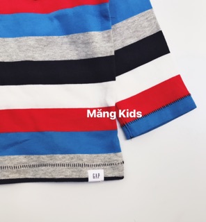 Áo Thun Bé Trai Kẻ Xanh Đỏ Gap