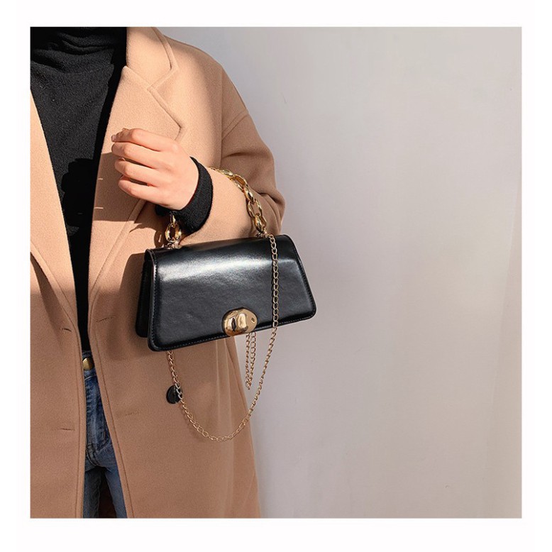 Túi xách nữ, túi đeo chéo da trơn khóa tròn thời trang Hàn Quốc siêu xinh TX28 - Chjp Xjnh Boutique