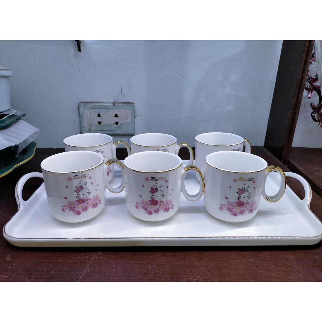 SET 6 CỐC KÈM KHAY SỨ CAO CẤP HÀNG ĐẸP , GIÁ RẺ