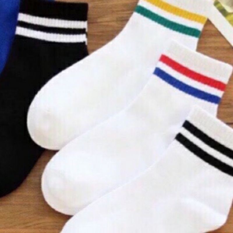 combo 2 đôi tất kẻ hàn quốc
