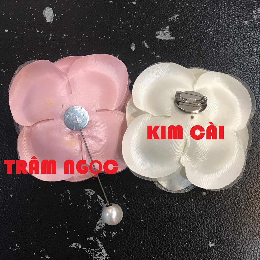 Hoa cài áo cánh hoa 2 lớp kim trâm kim cài "HOA TRÀ"