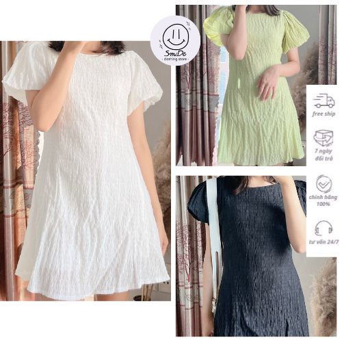 Đầm Váy Xốp Tay Bồng Váy Xòe Có 3 Màu Siêu Xinh | Smide Clothing