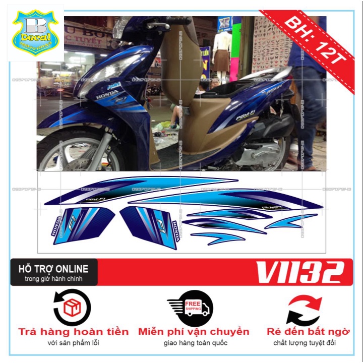 Ten rời xe VISION 2012 DÁN XE XANH