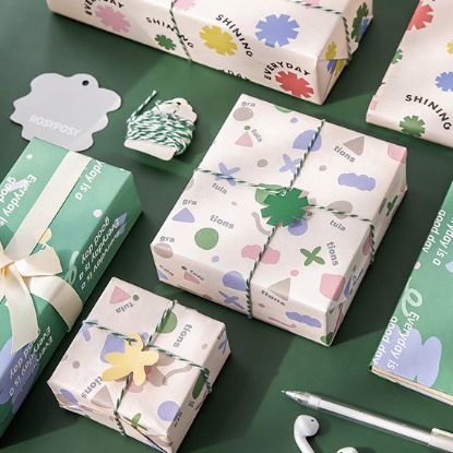 Giấy gói quà bộ 3 tấm hoạ tiết dễ thương Rosy posy size 70x50cm | BDG003