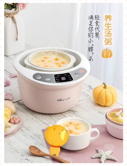 NỒI HẦM CÁCH THUỶ BEAR ĐA NĂNG 1.8L KÈM 0.5L CHÍNH HÃNG CÓ SẴN