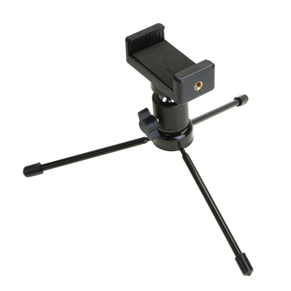 Bộ chân đứng tripod kim loại + ball head kẹp điện thoại xoay 360 độ BSIP