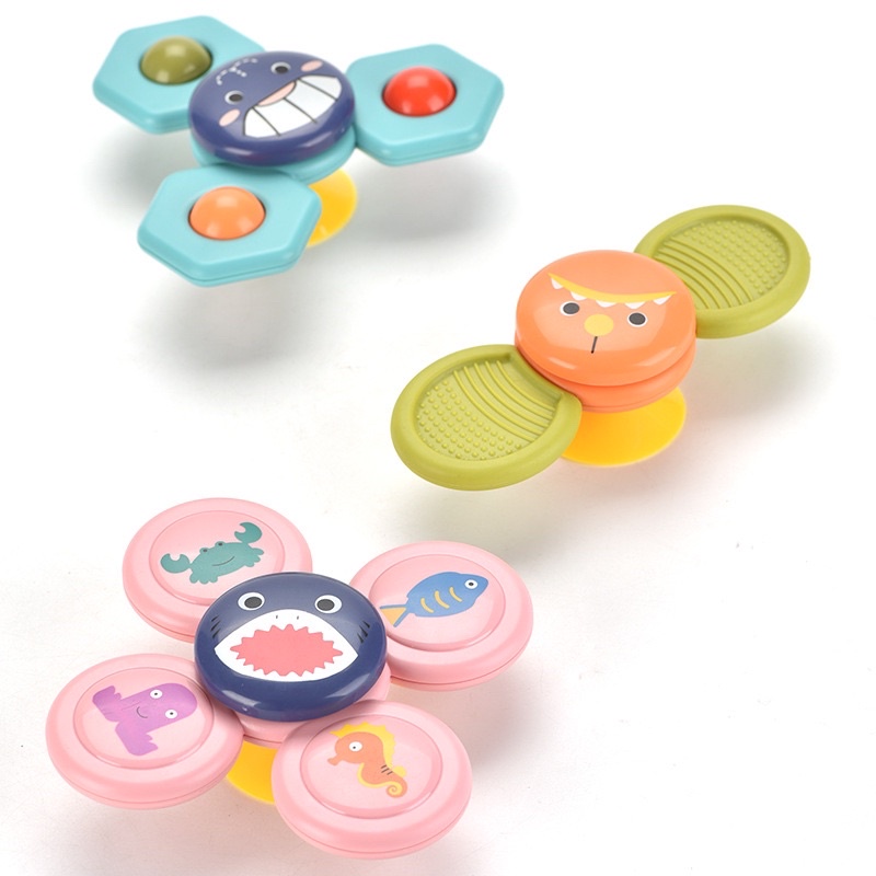 Con quay Spinner cute Hoạt hoạ đáng yêu dán tường chống nước đồ chơi cho bé khi tắm xả Stress giảm áp lực