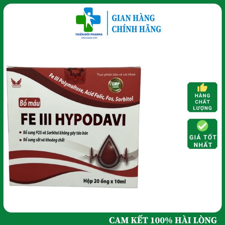 Viên Uống Fe Lll Hypodavi  Hỗ Trợ Bổ Sung Sắt Tái Tạo Hồng Cầu, Cải Thiện Tình Trạng Thiếu Máu Của Cơ Thể
