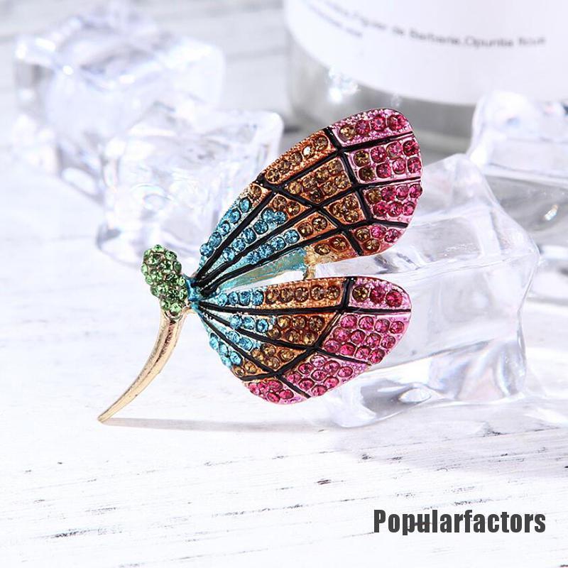 Ghim cài áo hình bướm đính đá thời trang xinh xắn