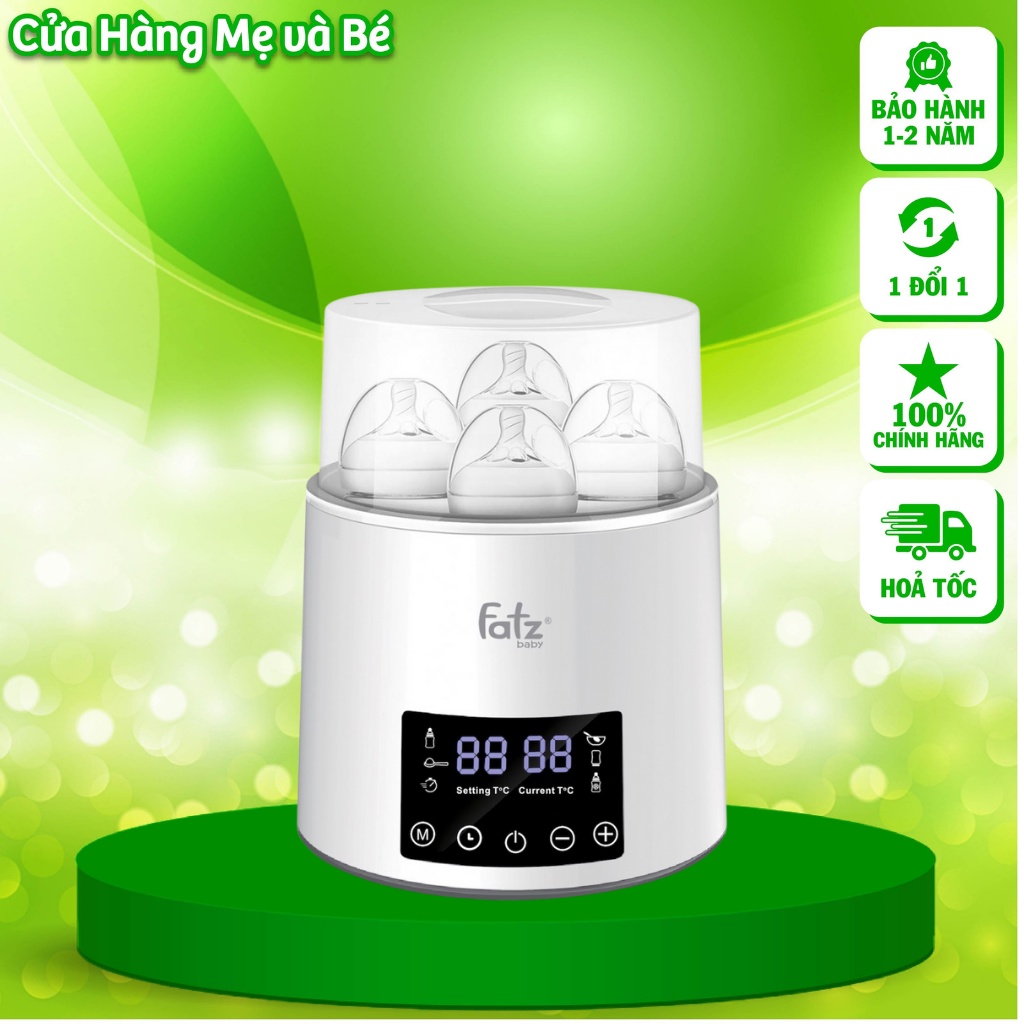 Máy hâm sữa tiệt trùng fatz baby, máy tiệt trùng bình sữa fatz QUATRO 1 FB3015CY sử dụng được 4 bình cổ rộng