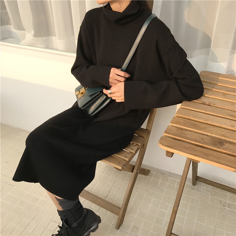 Đầm Nhung Dài Cổ Cao Thời Trang Thoải Mái Xinh Xắn Cho Nữ | BigBuy360 - bigbuy360.vn