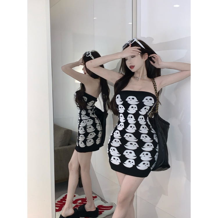 Áo Hai Dây Một Bên Vai Dáng Ôm Thời Trang Hàn Quốc Dành Cho Nữ