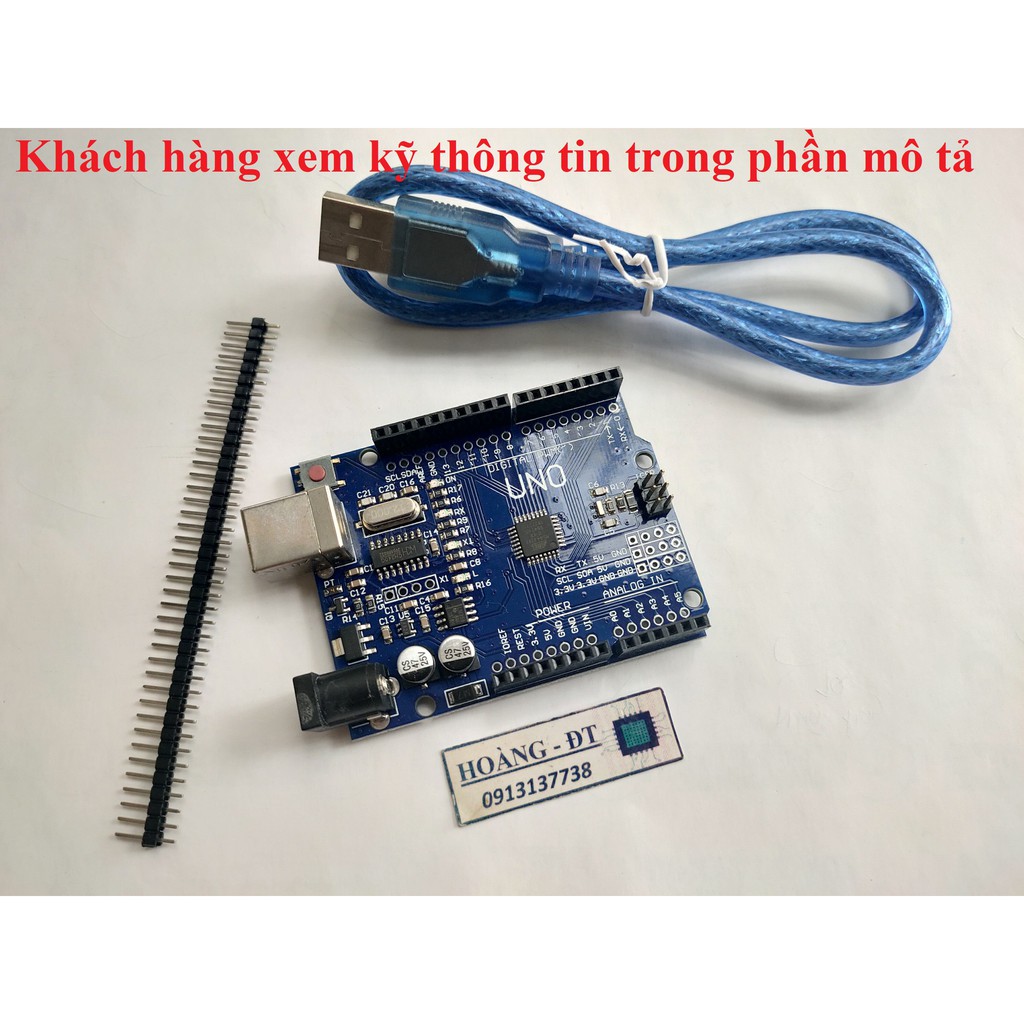 [Mã ELFLASH5 giảm 20K đơn 50K] Module Arduino UNO R3 SMD chip dán (kèm cáp)