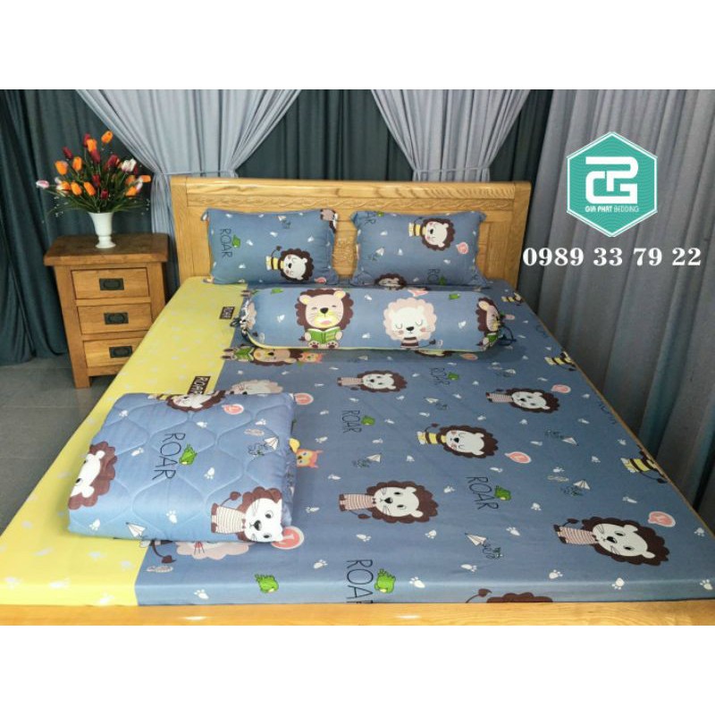 Bộ ga giường Thun Lạnh Hàn Quốc 3D 4 món ( 1 ga bọc + 2 vỏ gối nằm + 1 vỏ gối ôm ) | BigBuy360 - bigbuy360.vn