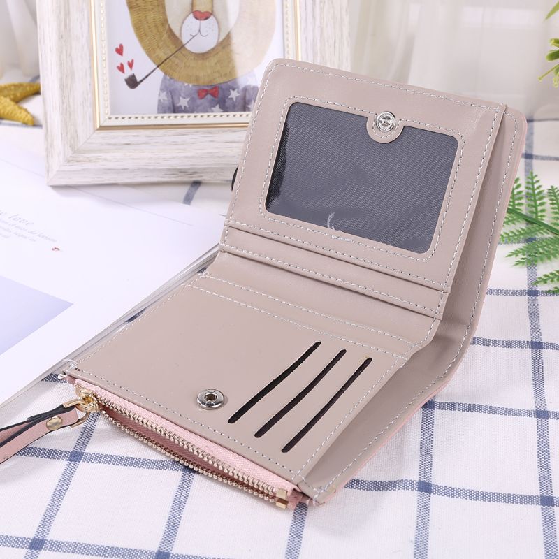 Ví Da Pu Mini Thêu Họa Tiết Hoạt Hình Dễ Thương Thời Trang Cho Nữ