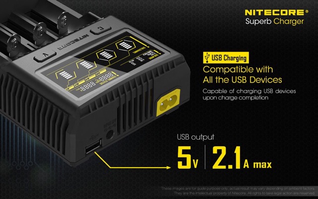 Sạc pin li ion/IMR/ LifePO4/ NiMh battery Nitecore SC4 2017