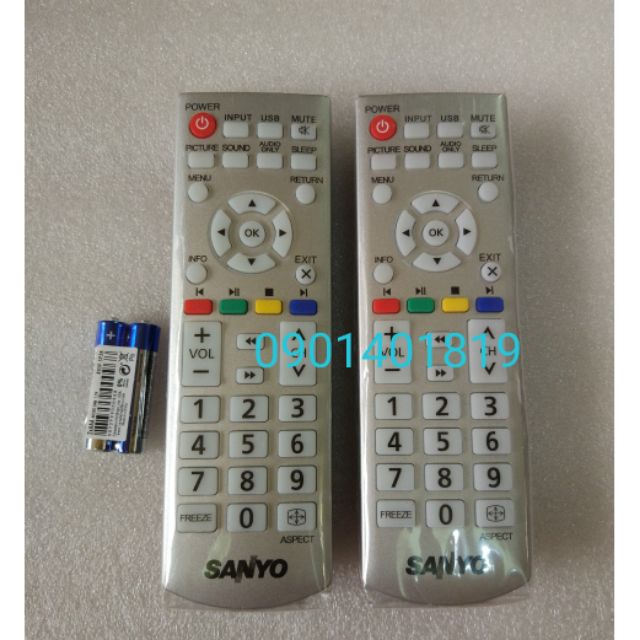 Điều khiển Tivi LCD Sanyo màu bạc.( Hàng sịn xò )