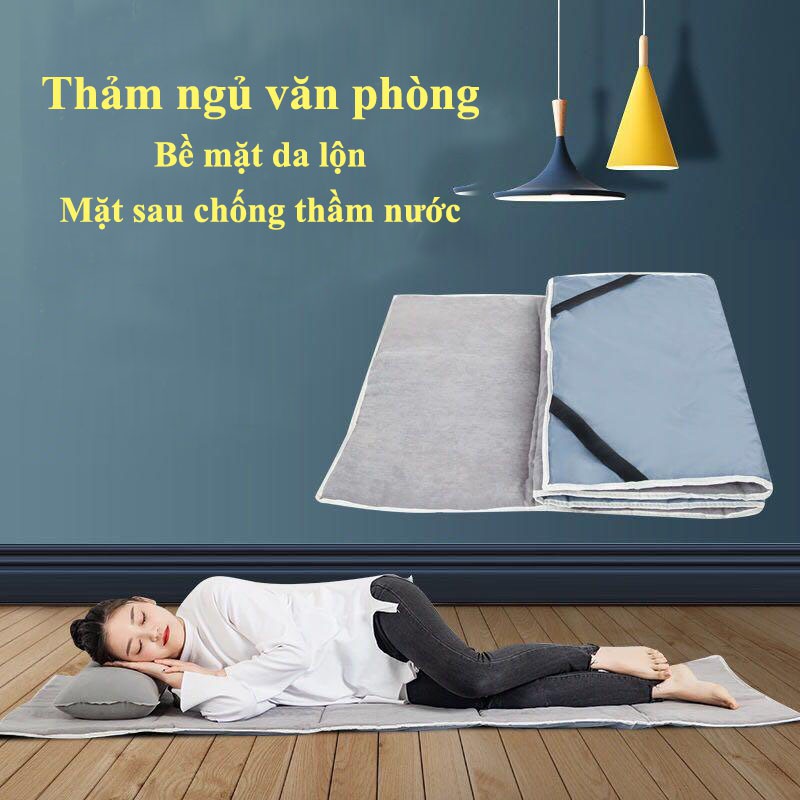 Thảm ngủ văn phòng gấp gọn kèm gối bịt mắt cao cấp