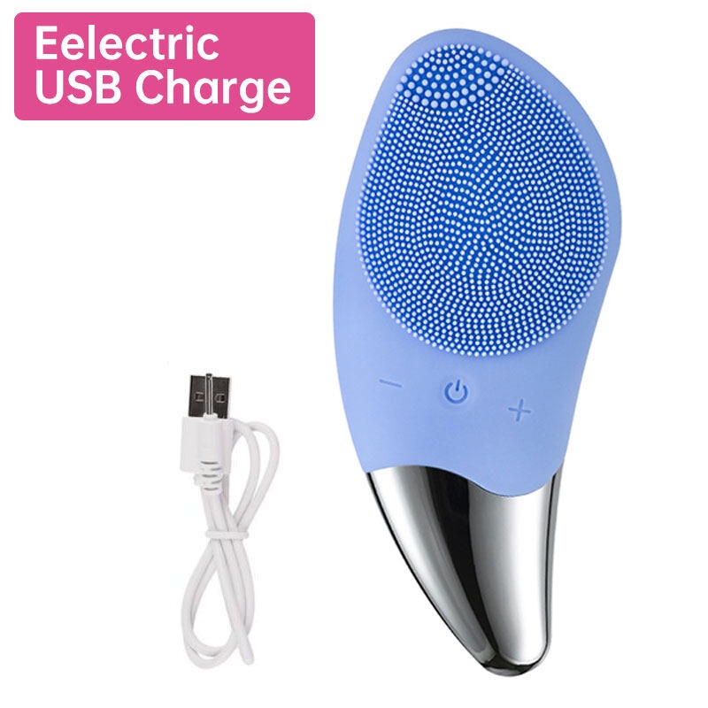 [HCM] Máy rửa mặt mini Electric sử dụng sóng siêu âm để massage da làm sạch sâu lỗ chân lông [BR-02]